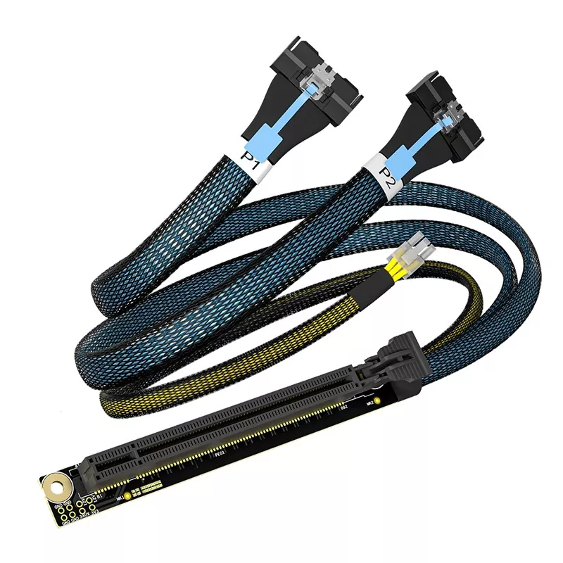 PCIe X16 - 2MCIO 8X ケーブル